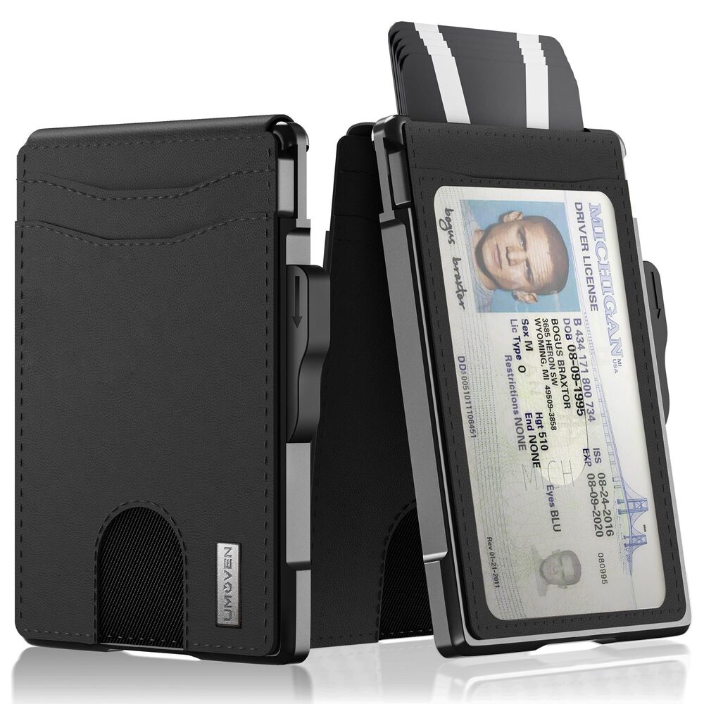 7697 Wallet - Slim Leather RFID Blocking Bifold Minimalist Wallet